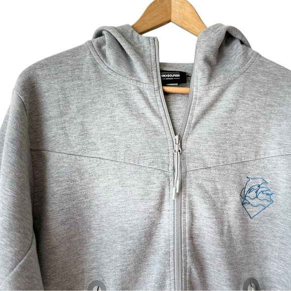 Pink Dolphin Men's Wave Zip Up Activewear Hoodie Jacket - Picture 5 of 16